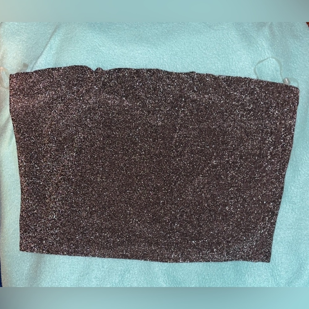 Charlotte Russe,size:Large,black with silver sparkly tube top